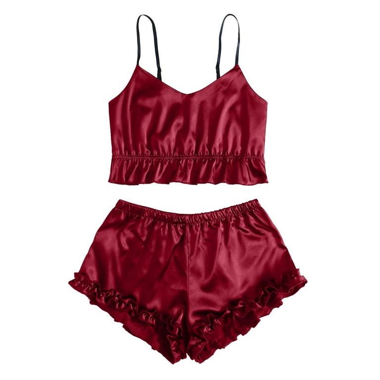 FRILL TRIM TUBE TOP &amp; SHORTS SET